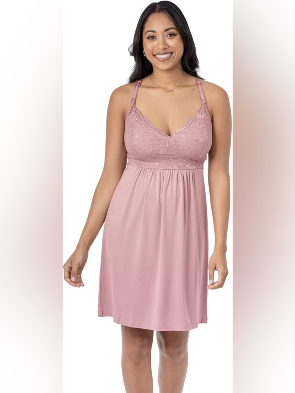 Kindred Bravely Lucille Nursing Nightgown in Dusty Rose (vintage pink)